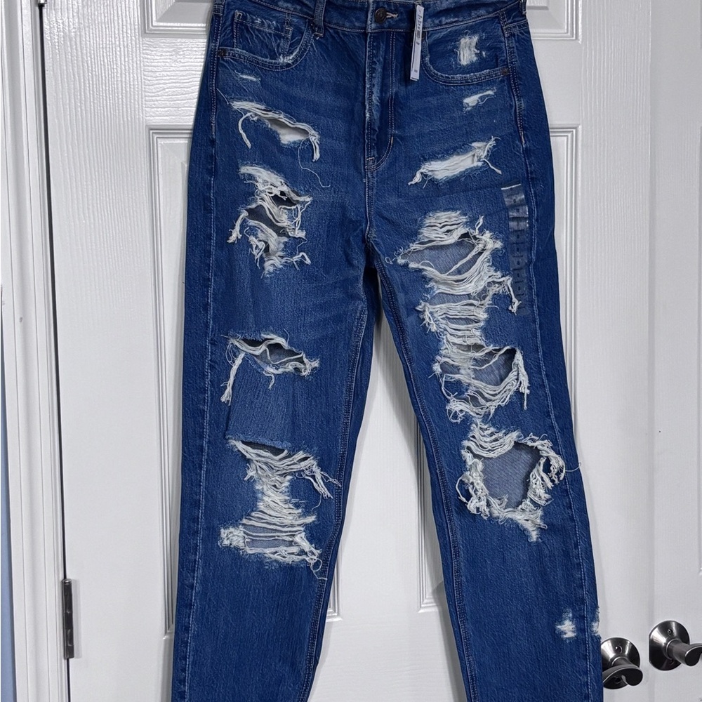 New with tags attached American Eagle Outfitters Blue mom Jeans Distressed